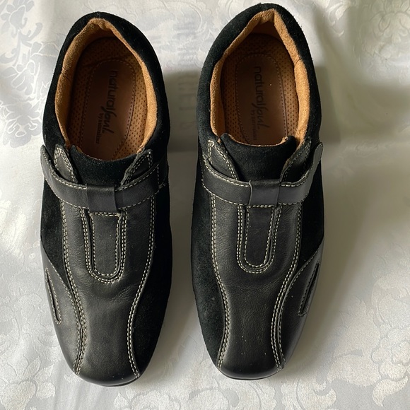 Nateralizer black suede and leather comfortable shoe Valcro closure Sz 7 1/2 - Picture 2 of 10